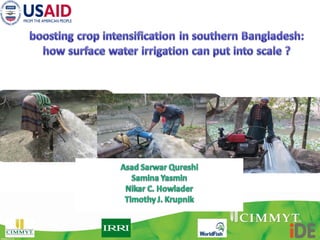 Boosting Crop Intensification in Southern Bangladesh: How can surface water irrigation be done at scale? 
