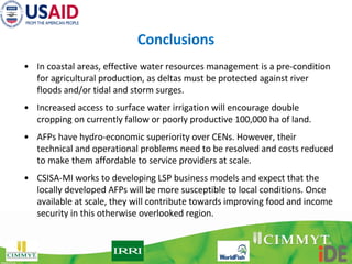 Boosting Crop Intensification in Southern Bangladesh: How can surface water irrigation be done at scale? 
