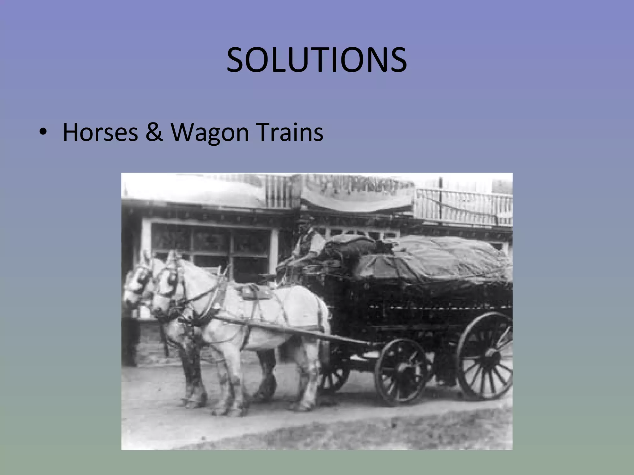 SOLUTIONS Horses & Wagon Trains 