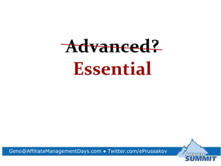 Advanced Affiliate Program Management & Analysis
