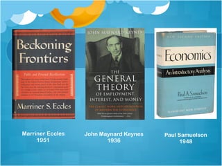 Marriner Eccles
1951
John Maynard Keynes
1936
Paul Samuelson
1948
 