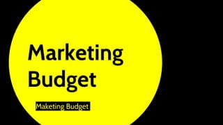 Marketing
Budget
Maketing Budget
 