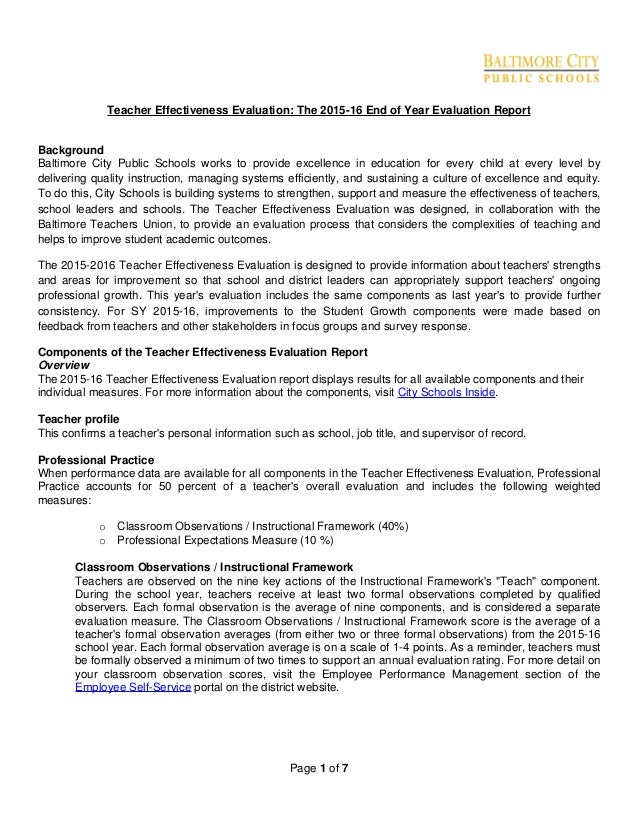 Free teacher evaluation template picture