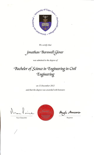 Jonathan Civil Engineering Degree | PDF