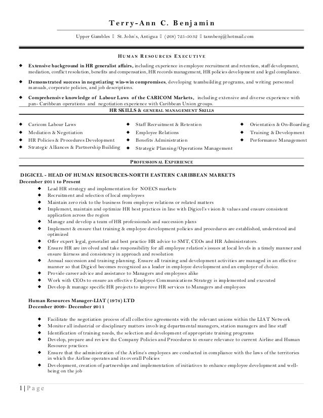 resume ta benjamin