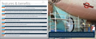 features & benefits
Hydraulic tunnel thrusters installed on the ECO III, a 442 ft x 68 ft (135m x 21m) vessel that was converted into an FPSO. It is DP-2 class using two 2000 HP (1500 kW) tun-
nel thrusters model 84TT2000. Above picture shows the thrusters being installed in a new skeg in the bow. The podded hydraulic drive facilitates this type of installation,
whereby the diesel engine driven hydraulic pumps are installed in a new machinery space in the stern section of the vessel, about 300 ft (91m) aft of the thrusters. These
thrusters have been operating continuously in DP-2 service since they were installed in 2008 without interruption. (more than 50,000 hours of operation and counting…)
FEATURE Infinite propeller speed control with variable- flow hydrostatic drive system.
BENEFIT Smooth and infinitely proportional control of thrust in port and starboard direction with instantaneous and accurate thrust response, facilitating
perfect slow speed maneuvering and vessel station-keeping. Full thrust can be reversed in 3 to 5 seconds.
FEATURE Hydrostatic drive system using a fixed pitch propeller with stepless control of RPM from zero to maximum in both directions of rotation.
BENEFIT Performance better than a controllable pitch propeller (CPP) which runs at constant high RPM and has the associated complexity, fragility and
maintenance problems of CPP. Better and less expensive than a diesel-electric system without the need for a frequency control drive.
FEATURE The hydraulic tunnel thruster’s prime mover does not need to be located next to the thruster like with traditional tunnel thrusters.
BENEFIT The tunnel thruster can be installed at its most favorable location; even in a skeg or inside a bulbous bow. There is no need for any routine main-
tenance of the thruster, so the thruster location does not become a machinery space; it can be located in any void or tank. The prime mover with
hydraulic pump can be installed in the engine room or any other convenient location, optimizing weight distribution.
FEATURE Thrustmaster hydraulic tunnel thrusters use podded design concept. The propeller shaft is directly driven by the hydraulic motor in the thruster .
BENEFIT High propulsion efficiency, no gear losses. Reliable due to its simplicity & limited number of moving parts. Lateral & torsional critical speeds are far
above operating speeds. Runs smooth, no vibration.
FEATURE Thrustmaster tunnel thrusters can operate in either open or closed-loop hydraulic systems at intermediate or high pressures.
BENEFIT A dedicated thruster hydraulic system is not necessarily required. An existing hydraulic system may be used to drive the thruster or Thrustmaster can
furnish a system that powers a variety of devices in addition to the thruster.
FEATURE The hydraulic drive train can instantly relieve any transmission overloads making the tunnel thruster extremely resilient and durable.
BENEFIT Foreign objects ingested by the tunnel will not damage the hydraulic drive train as the hydraulic system instantly relieves any transmission overloads.
FEATURE Noise suppression - Thrustmaster tunnel thrusters have very low mechanical noise since they do not use right angle gear transmissions
BENEFIT In noise critical situations - the hydraulic transmission can be designed to operate quietly by generous sizing of fluid conductors, use of resilient piping
supports and bulkhead penetrations, and by using intrinsically quiet hydraulic pumps.
FEATURE Bi-directional rope cutters installed on every thruster.
BENEFIT Rope cutters prevent binding of propeller and damage to seals by cutting through lines and ropes that would otherwise become intertwined in the
thruster propeller and seal cavity during operation.
 