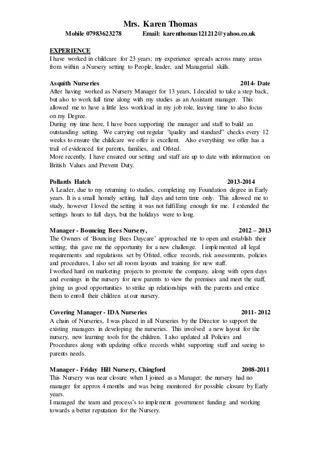 karen thomas cv 2015 1 nursery cv