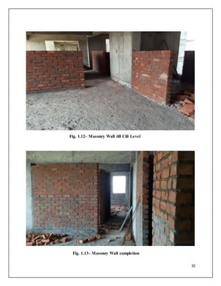 32
Fig. 1.12– Masonry Wall till Cill Level
Fig. 1.13– Masonry Wall completion
 