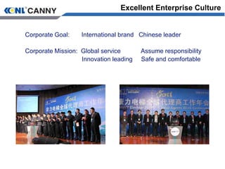 Excellent Enterprise Culture
Corporate Goal: International brand Chinese leader
Corporate Mission: Global service Assume responsibility
Innovation leading Safe and comfortable
 