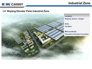 Industrial Zone
1.4 Wujiang Elevator Parts Industrial Zone
Location:
Wujiang, Suzhou, Jiangsu
Area:
533,000㎡
Main products:
Key parts of elevator & escalator
 