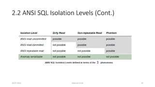 2.2 ANSI SQL Isolation Levels (Cont.)
26-07-2016 www.uni-kl.de 24
 