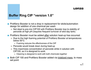 Proklenz Two 2014 CIP Summit - Lonza - Buffer Rings | PDF