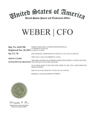 Trademark Registration_Weber CFO