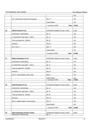 Financial Dd Report Example 0 Sample Financial Due Diligence Report - VK | PDF