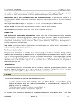 Financial Dd Report Example 0 Sample Financial Due Diligence Report - VK | PDF