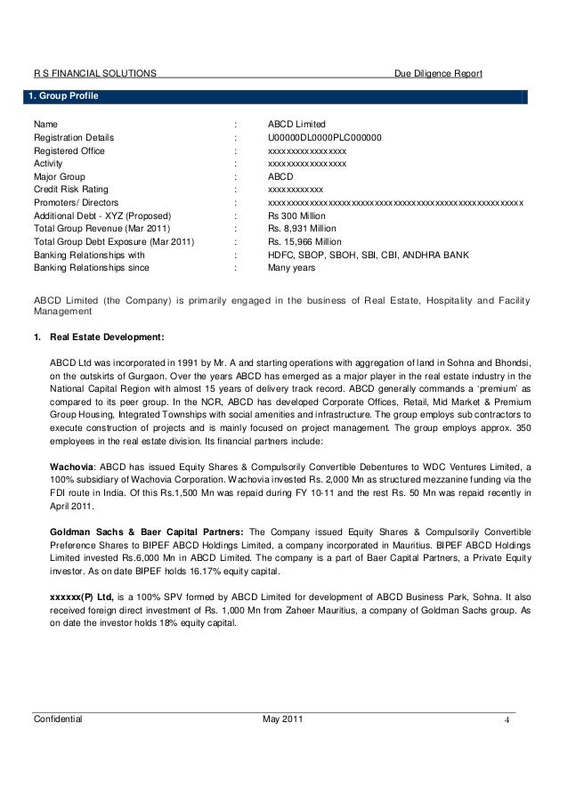 0 sample financial due diligence report vk financial due diligence report