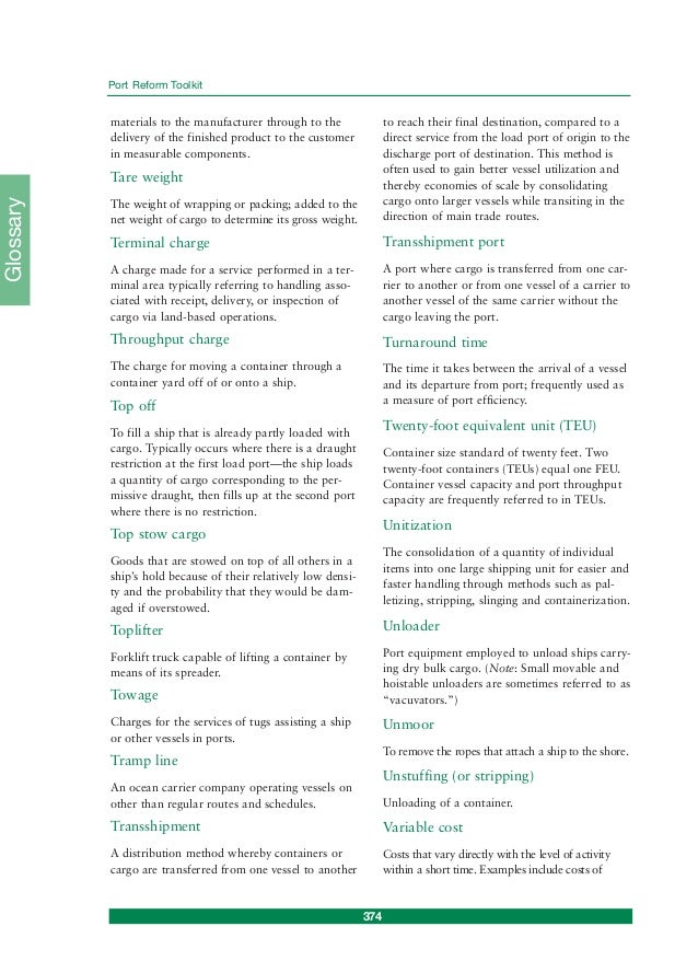 Glossary of Port and Shipping Terms