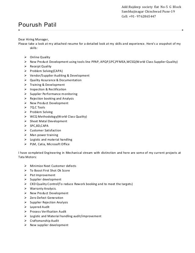 Cover letter