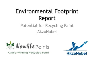 Environmental Footprint
Report
Potential for Recycling Paint
AkzoNobel
 
