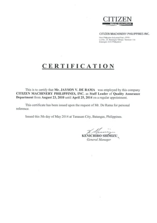 CMP Certificate