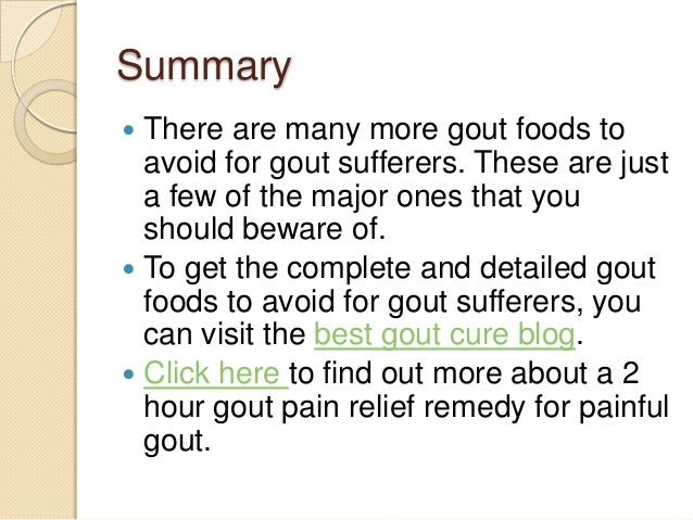 5 dangerous gout foods to avoid