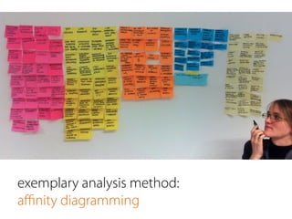 exemplary analysis method:
aﬃnity diagramming
 