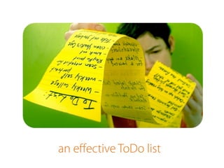 an effective ToDo list 
 