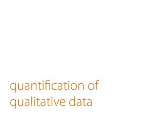 quantification of 
qualitative data 
 