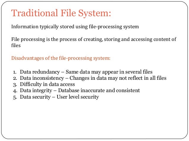 Disadvantages of File Processing System - durdgereport492.web.fc2.com