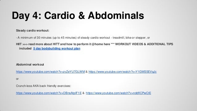 Five Day Bodybuilding Workout Plan Five Day Bodybuilding Workout Plan