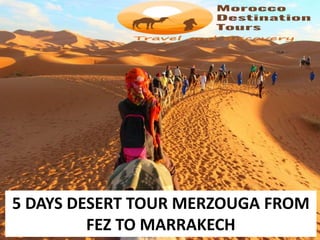 5 DAYS DESERT TOUR MERZOUGA FROM
FEZ TO MARRAKECH
 