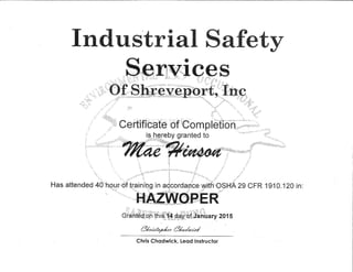 HAZWOPER Certification