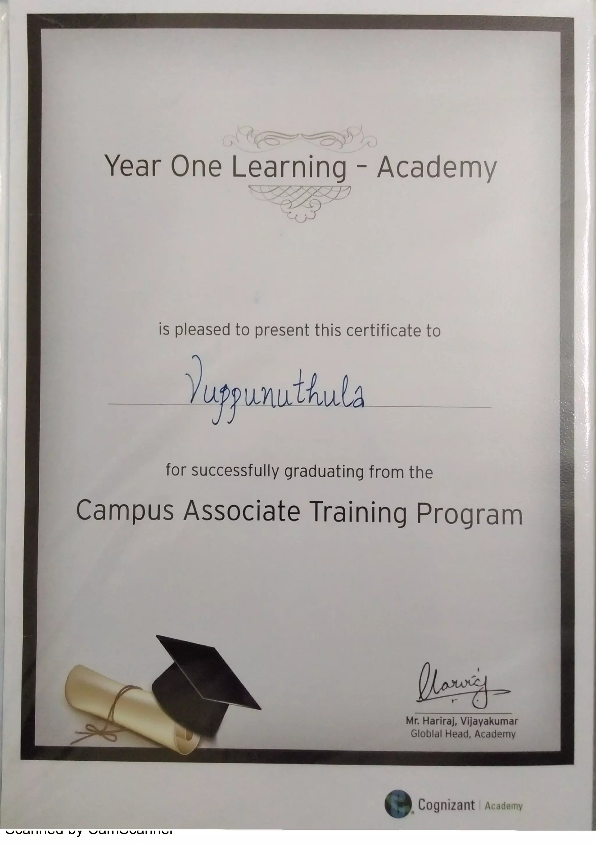 cognizant performance cert