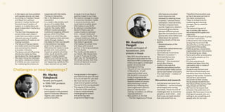 •	 In the region we have problem
with people who do not read;
•	 According to Freedom House
and Reporters without
borders, Croatia, Serbia and
Slovenia have freedom of
speech. In Croatia there are
good independent media (e.g.
Index.hr);
•	 The fact that the people are
social media users doesn’t
make them journalist or even
relevant sources of reality;
•	 Responsibility of media is not
making business;
•	 The future of the journalism
are media which are the paid
and control by the citizens
and public interests;
•	 The donors are not influencing
directlythe media, butthey
decideaboutthemediaagenda;
•	 We need interaction between
journalist, media and citizens.
And NGOs are very important
for mobilizing the citizens to
cooperate with the media.
The key is interaction.
•	 We in the Balkans need
relaxation!
•	 In a modern daysociety, such
as ours, it is evident that
he who controls the media
controls ‘the reality’. With
different media (socialand
traditional) targeting different
groups, which more than
naivelytrust what theysee,
howthe government portrays
realitythrough media is
inevitablyfortheirown benefit.
•	 Little attention has been
given to the opportunities
offered by the media to have
greater and more positive
impact on parents at a time
when, by all accounts, such
support is badly needed.
Media is controlling our life
and mind also large changes
are happening rapidly by this
major element so we need
to study it so it can have a
positive impact in our lives.
•	 We need to manage to create
a connection between media
in several countries, so it
could lead to a better given
information in any form!
•	 By taking in consideration
Harold’s theory we can
create a balance between
time – biased media and
space – biased media. Time
– biased media can help us
take that kind of information
that doesn’t generate
information in a short time
and stays with us as a
partner in forming ourselves
as individuals.
•	 The media are the tools in
our hands. We choose how
to use it. If we use it in the
right way, for the benefit of
the whole society, then this
world will become a much
better place to live.
Challenges or new beginnings?
Mr. Marko
Vidojković
Fanatic participant
in 1996/1997 protests
in Serbia
•	 Every person who
participated in the protests
against Slobodan Milosevic
regime, was used for
political benefits.
Mr. Anatstas
Vangeli
Fanatic participant of
#protestiram, 2015
protests in Skopje
•	 May2015 should be seen as
the point intimewhenforthe
firsttime in MK’s contemporary
historylocalagencychallenged
power, structures and
teleologicalthinking.
•	 The pick of civic movements
in Macedonia of self-
organized protest were
the Student’s movement
trying to overcome the
problem of fragmentation/
depoliticization of causes,
also practicing in direct
democracy meaning they
were organized in plenum
(plenum-like decision
making, no leaders, no official
‘representatives’).
•	 New politics vs. the Old
-- The Old: hegemony of those
•	 Young people in the region –
you have to live your life and
to try to do best for yourself.
•	 We must not lie our self in
what kind of system we live.
The world is for young people!
•	 The engine of the society
in the end is the youth and
it has to move towards
challenging the system
and achieving new
progressive beginnings.
who have accumulated
more resources (not
necessarily meaning those
in power), ‘rational choice,’
clientelism, fixed identities;
-- The New: empowerment,
counter-hegemony, idealism,
transcending boundaries
between different groups
(give the microphone to some
grannywho never before was
asked about her opinion);
•	 Some key tenets of the new
politics
-- Decentralization of the
protests
-- Grassroots radicaldemocracy
•	 Connection with
transnational movements
•	 “Women’s revolution” +
feminized democracy
•	 Movement “beyond
ethnicity” – the movement
enrich the citizens.
•	 Conflictistherootofall
dialecticsandwithoutconflict
wecannotbetterrealityandwe
cannotreachbetterconclusions.
•	 The road ahead – creation of
our own model
Discussions and research:
•	 Just because we come from
the Balkans…. we are actually
advantaged with coming
new ideas. There are a lot of
challenges here as economic
periphery, brain drain … and
that’s way we need solution
that will come from us.
Therefore the transition was
so hard, because we look in
the ideas somewhere;
•	 There is no bad time for
mobilizing and starting
changes. But to mobilize
for what?
•	 The venue at the end of
day is society. We need to
move beyond this goals and
objectives;
•	 1. Movement as type of group
of certain individuals;
2.MovementinthesocietyHow
to keepthe movement?We
shouldtofocus onthe second –
movement inthe society;
•	 Political parties, movements,
organizations are instruments
for developing our ideas;
•	 Rationality after emotionality
for bringing people up it is
important;
•	 If in the core group is
intellectual base, than the
rationality side is inside of
the movement;
•	 Students are the brain and
the future ofthe society and
therefore they have to be the
engine ofthe society. Students
should be in permanent
movement in their society.
Young people (students) are
the future ofthe country, than
they should act like this;
•	 We have to be aware that
between the politicians are
people. We have learn how to
distinguish people who are
willing to do something and
people who do not care.
3736
 