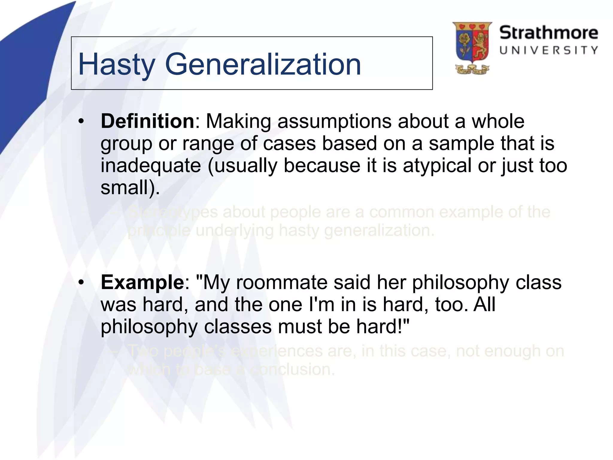 FALLACIES Critical Thinking First PPT July 2016 | PPTX