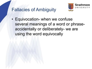 FALLACIES Critical Thinking First PPT July 2016 | PPTX