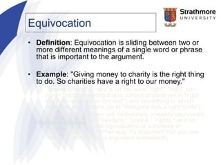 FALLACIES Critical Thinking First PPT July 2016 | PPTX