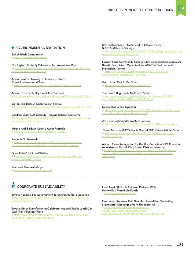 15 Alabama Green Progress Report