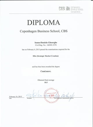 CBS Grades Transcript | PDF