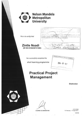 Practical Project Management Certificate