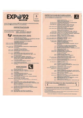 Programa del 5 de agosto de EXPO 92