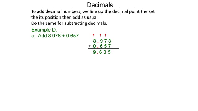 5 decimals, arithmetic of decimals | PPT