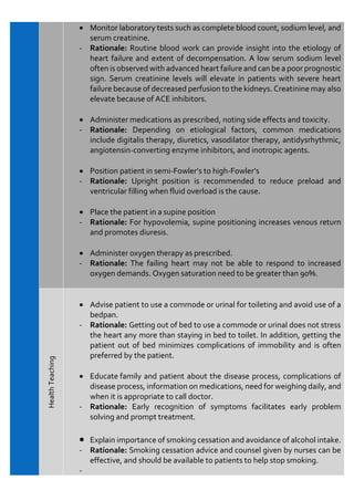 Decreased Cardiac Output Nursing Care Plan | PDF