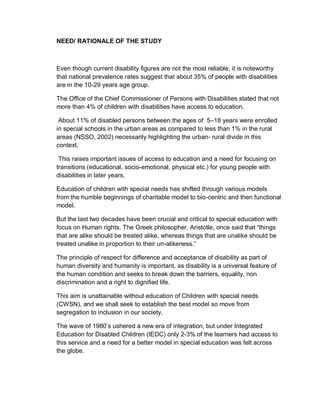 Role of PPP in education of CWSN - A study FINAL | PDF