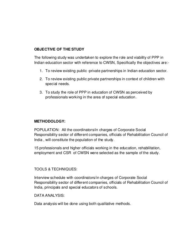 role of ppp in education of cwsn a study final