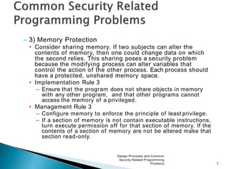 Design principles and common security related programming principles | PPTX
