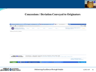 14 July 2016 29July 14, 2016
Concessions / Deviation Conveyed to Originators
 