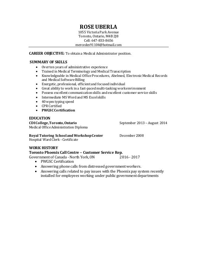 medical administration resumes