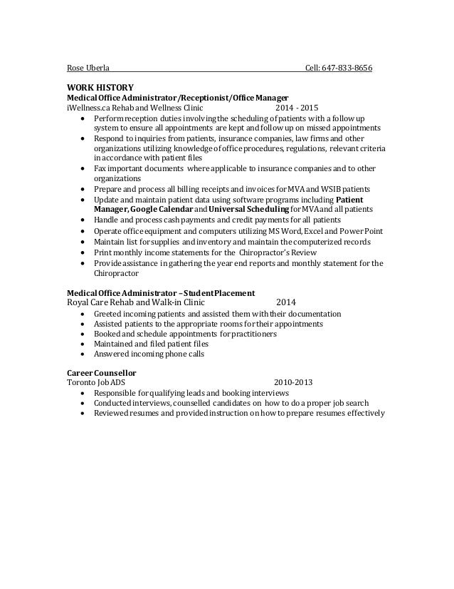 medical administrator resumes