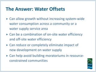 Net Blue: Supporting Water-Neutral Community Growth | PDF